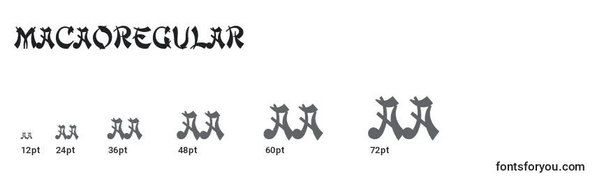 MacaoRegular Font Sizes