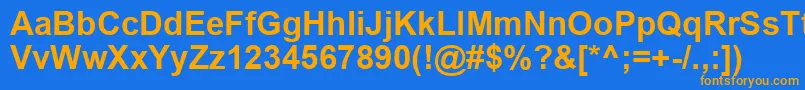 フォントArialBold – オレンジ色の文字が青い背景にあります。