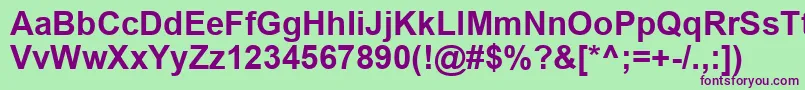 ArialBold Font – Purple Fonts on Green Background