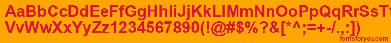 フォントArialBold – オレンジの背景に赤い文字