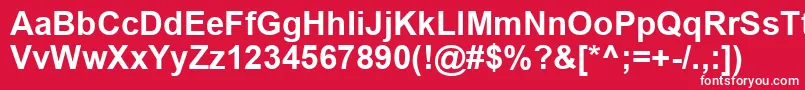 フォントArialBold – 赤い背景に白い文字