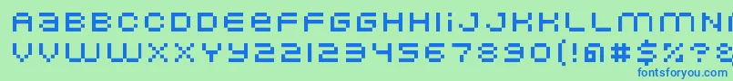 Nominal5 Font – Blue Fonts on Green Background