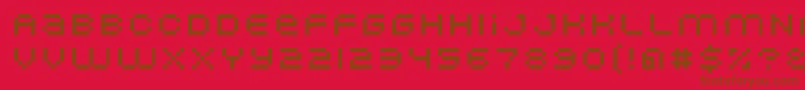 Nominal5 Font – Brown Fonts on Red Background