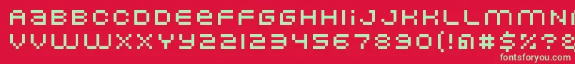 Nominal5-Schriftart – Grüne Schriften auf rotem Hintergrund