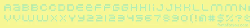 Nominal5 Font – Green Fonts on Yellow Background