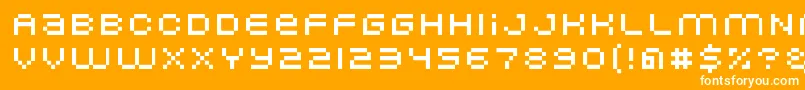 Nominal5-Schriftart – Weiße Schriften auf orangefarbenem Hintergrund