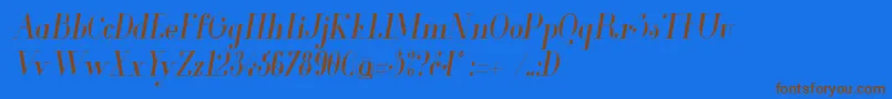 Glamor Condenseditalic Font – Brown Fonts on Blue Background