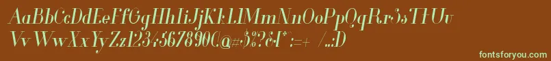 Glamor Condenseditalic Font – Green Fonts on Brown Background