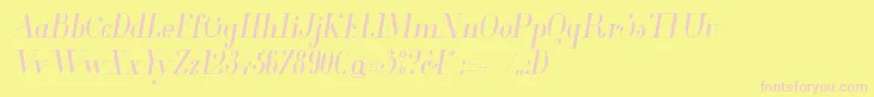 Glamor Condenseditalic-Schriftart – Rosa Schriften auf gelbem Hintergrund