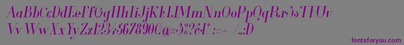 Шрифт Glamor Condenseditalic – фиолетовые шрифты на сером фоне