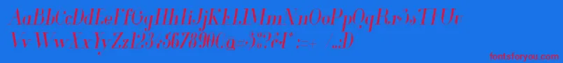 Glamor Condenseditalic Font – Red Fonts on Blue Background