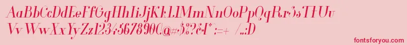 Glamor Condenseditalic Font – Red Fonts on Pink Background