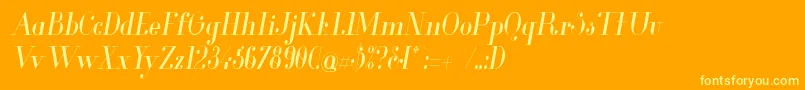 フォントGlamor Condenseditalic – オレンジの背景に黄色の文字