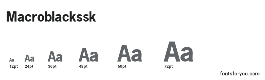 Размеры шрифта Macroblackssk