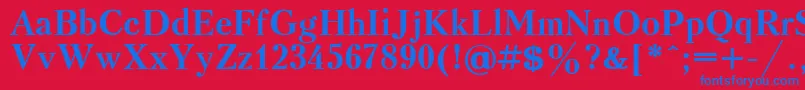 フォントKudrashovBold.001.001 – 赤い背景に青い文字