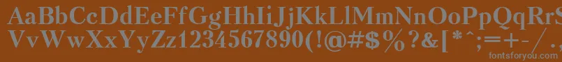 フォントKudrashovBold.001.001 – 茶色の背景に灰色の文字