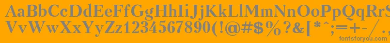 フォントKudrashovBold.001.001 – オレンジの背景に灰色の文字