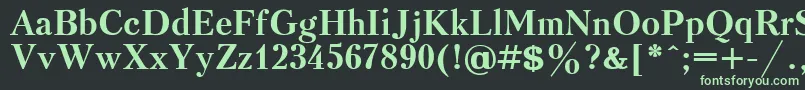 フォントKudrashovBold.001.001 – 黒い背景に緑の文字