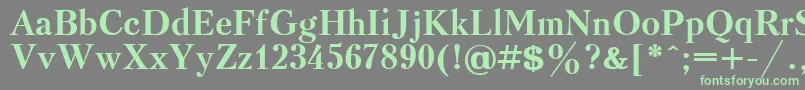 フォントKudrashovBold.001.001 – 灰色の背景に緑のフォント