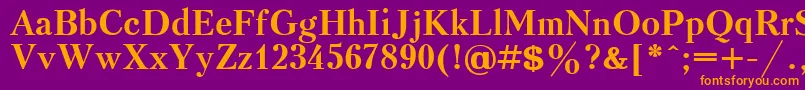 フォントKudrashovBold.001.001 – 紫色の背景にオレンジのフォント