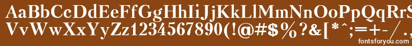 フォントKudrashovBold.001.001 – 茶色の背景に白い文字