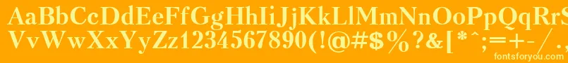 フォントKudrashovBold.001.001 – オレンジの背景に黄色の文字