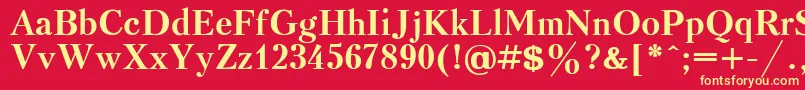 フォントKudrashovBold.001.001 – 黄色の文字、赤い背景