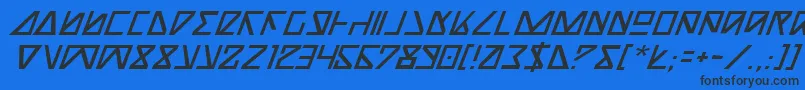 NickTurboItalic Font – Black Fonts on Blue Background