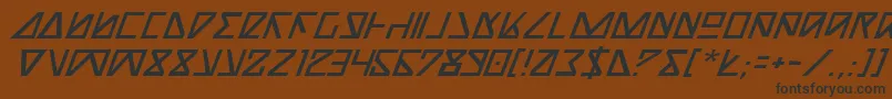 フォントNickTurboItalic – 黒い文字が茶色の背景にあります