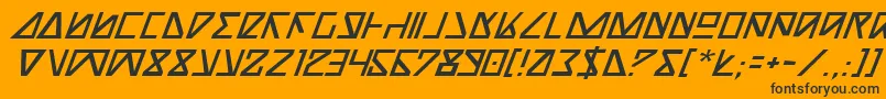 NickTurboItalic-fontti – mustat fontit oranssilla taustalla