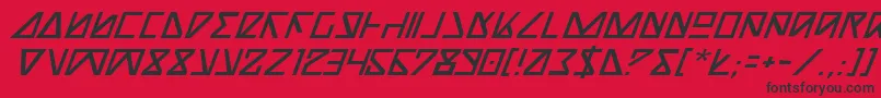 NickTurboItalic Font – Black Fonts on Red Background