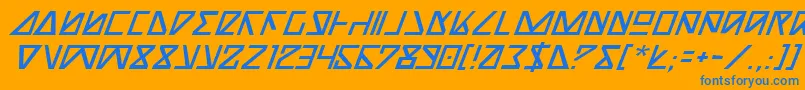 Шрифт NickTurboItalic – синие шрифты на оранжевом фоне