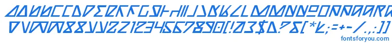 フォントNickTurboItalic – 白い背景に青い文字