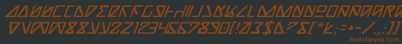 NickTurboItalic-fontti – ruskeat fontit mustalla taustalla
