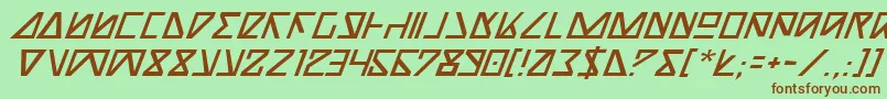 NickTurboItalic Font – Brown Fonts on Green Background