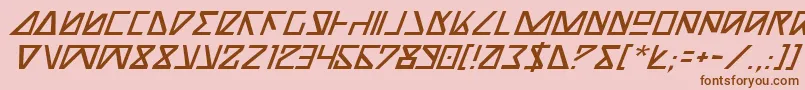 Czcionka NickTurboItalic – brązowe czcionki na różowym tle
