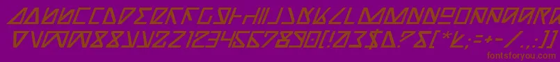 フォントNickTurboItalic – 紫色の背景に茶色のフォント