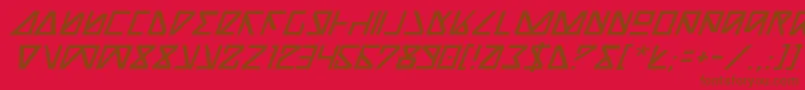 NickTurboItalic-fontti – ruskeat fontit punaisella taustalla