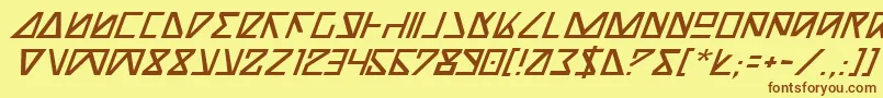 Шрифт NickTurboItalic – коричневые шрифты на жёлтом фоне