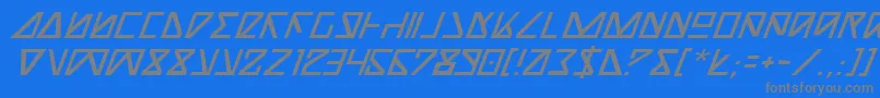 フォントNickTurboItalic – 青い背景に灰色の文字