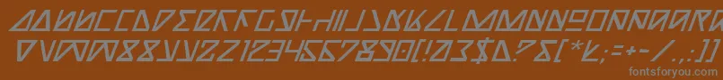 フォントNickTurboItalic – 茶色の背景に灰色の文字