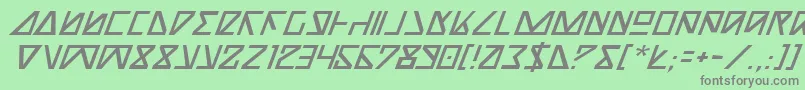 フォントNickTurboItalic – 緑の背景に灰色の文字