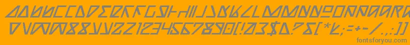 Czcionka NickTurboItalic – szare czcionki na pomarańczowym tle