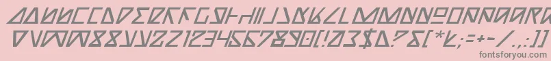 NickTurboItalic-fontti – harmaat kirjasimet vaaleanpunaisella taustalla