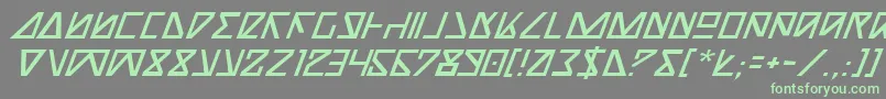 フォントNickTurboItalic – 灰色の背景に緑のフォント