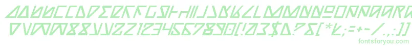 フォントNickTurboItalic – 白い背景に緑のフォント