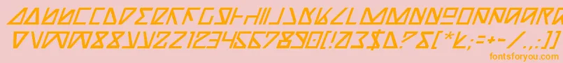 NickTurboItalic-Schriftart – Orangefarbene Schriften auf rosa Hintergrund