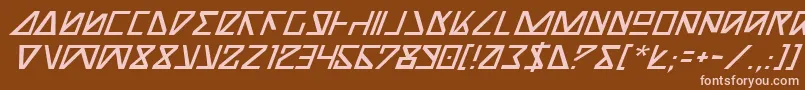 フォントNickTurboItalic – 茶色の背景にピンクのフォント