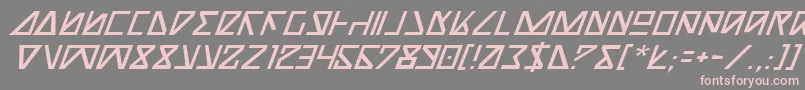 NickTurboItalic-fontti – vaaleanpunaiset fontit harmaalla taustalla