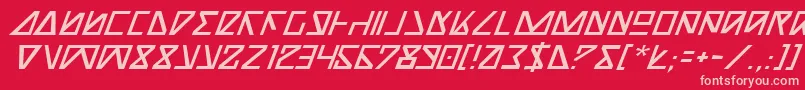 NickTurboItalic-Schriftart – Rosa Schriften auf rotem Hintergrund